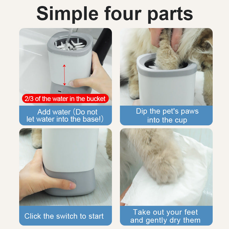 Silicone bristles inside the paw washer