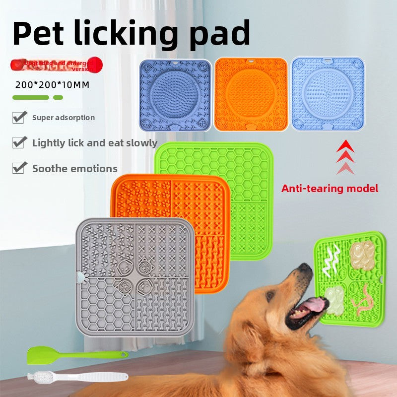 Toebean Calming Lick Pad in use