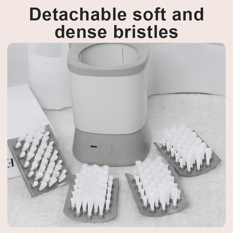 Automatic paw washer in use