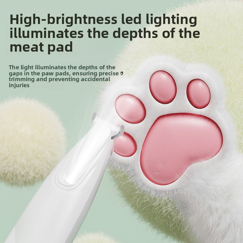 LED light shining on a paw pad